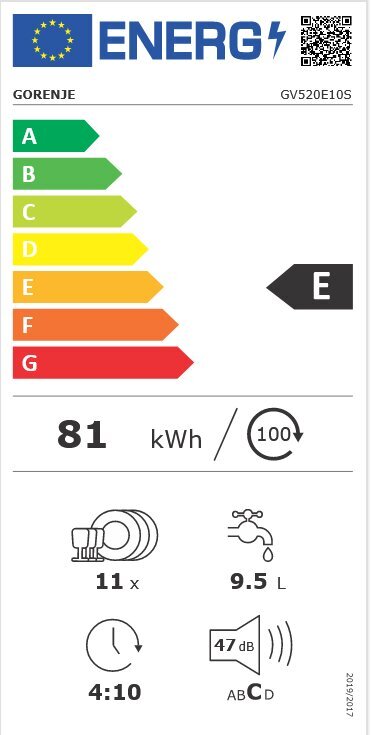 Gorenje GV520E10S hinta ja tiedot | Astianpesukoneet | hobbyhall.fi
