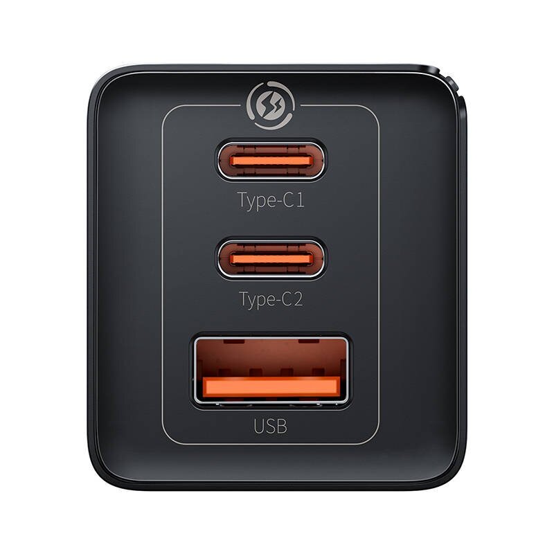 Seinälaturi Baseus GaN5 Pro wall charger 2xUSB-C + USB, 65W (black) hinta ja tiedot | Puhelimen laturit | hobbyhall.fi
