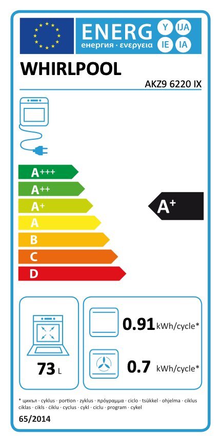 Whirlpool AKZ9 6220 WH hinta ja tiedot | Erillisuunit | hobbyhall.fi