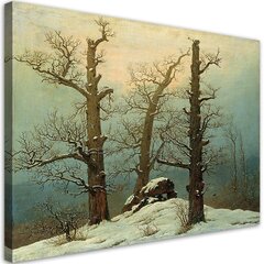 Kankaalle maalaus, Caspar David Friedrich, Cairn lumessa hinta ja tiedot | Taulut | hobbyhall.fi