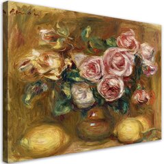 Kankaalle maalaus, Pierre Auguste Renoir, Still Lifes ruusujen ja sitruunien kanssa hinta ja tiedot | Taulut | hobbyhall.fi