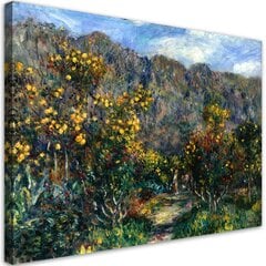 Kankaalle maalaus, Pierre Auguste Renoir, maisema, jolla on mimoosi hinta ja tiedot | Taulut | hobbyhall.fi