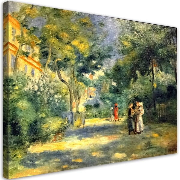 Kankaalle maalaus, Pierre Auguste Renoir, Montmartre Garden