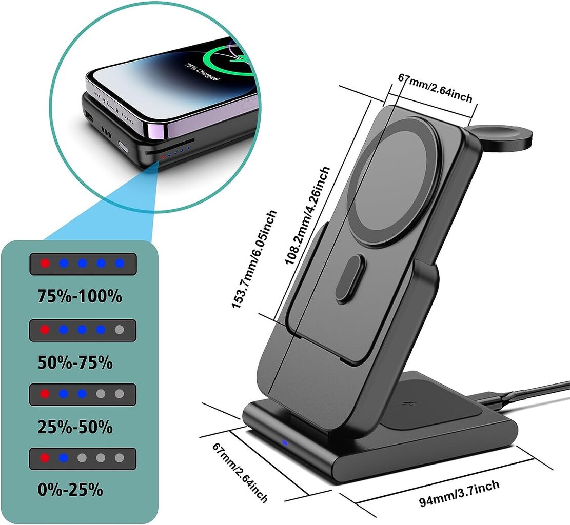 NeotrixQI W17 5000 mAh hinta ja tiedot | Varavirtalähteet | hobbyhall.fi