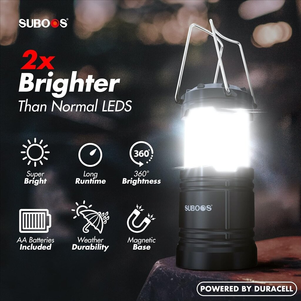 SUBOOS paristokäyttöiset LED-valaisimet (2 kpl) hinta ja tiedot | Retkilamput | hobbyhall.fi