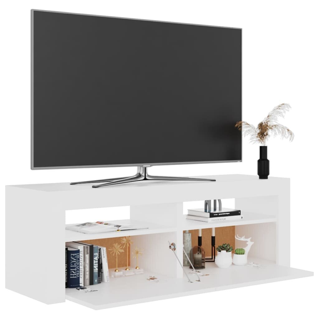 vidaXL TV-taso LED-valoilla valkoinen 120x35x40 cm hinta ja tiedot | TV-tasot | hobbyhall.fi
