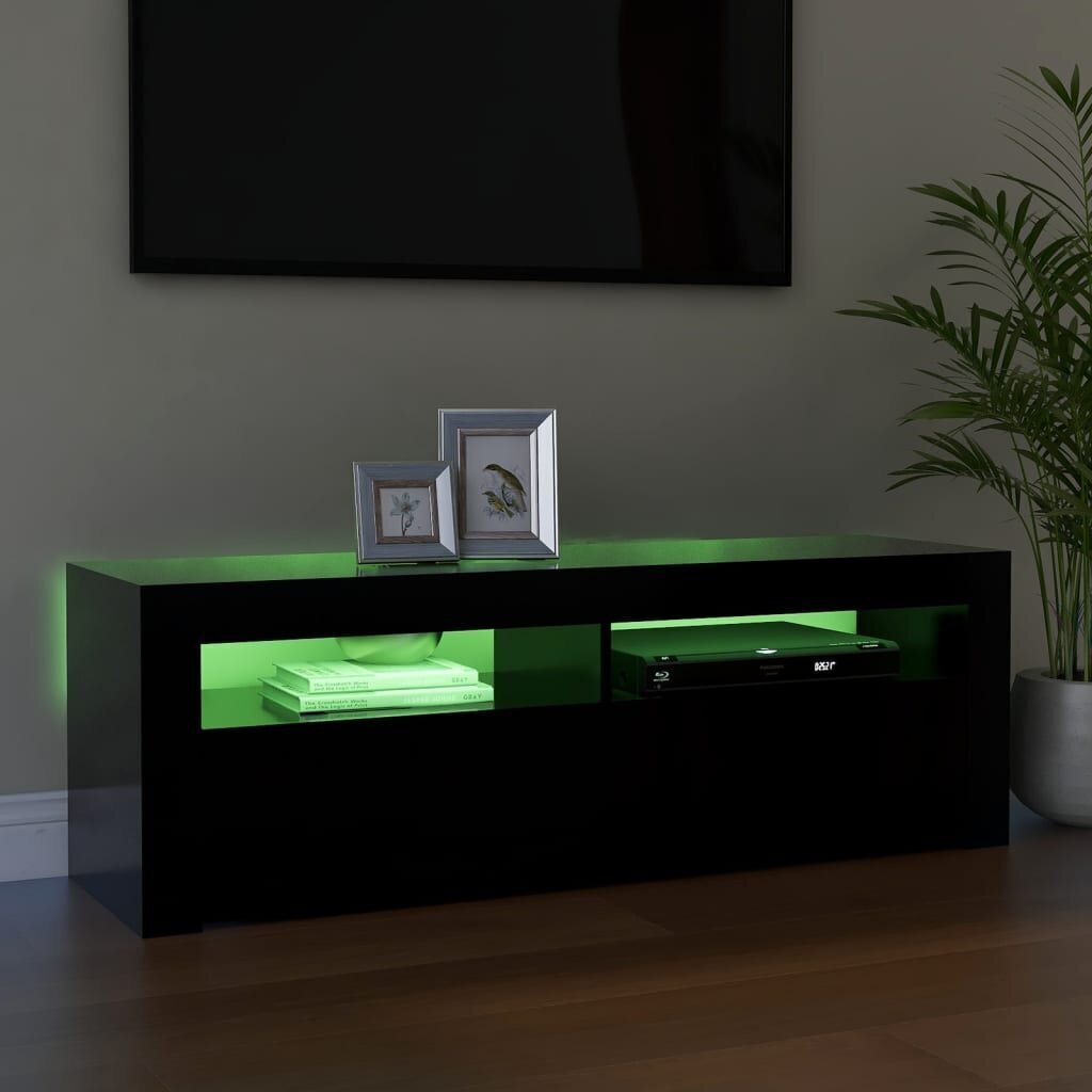 vidaXL TV-taso LED-valoilla musta 120x35x40 cm hinta ja tiedot | TV-tasot | hobbyhall.fi