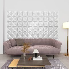 vidaXL 3D-seinäpaneelit 48 kpl 50x50 cm valkoinen origami 12 m² hinta ja tiedot | Sisustuspaneelit | hobbyhall.fi