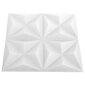 vidaXL 3D-seinäpaneelit 24 kpl 50x50 cm valkoinen origami 6 m² hinta ja tiedot | Sisustuspaneelit | hobbyhall.fi