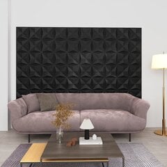 vidaXL 3D-seinäpaneelit 48 kpl 50x50 cm musta origami 12 m² hinta ja tiedot | Sisustuspaneelit | hobbyhall.fi