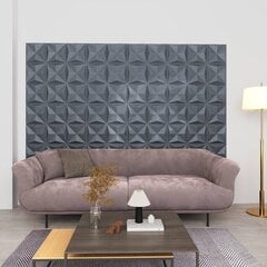 vidaXL 3D-seinäpaneelit 24 kpl 50x50 cm harmaa origami 6 m² hinta ja tiedot | Sisustuspaneelit | hobbyhall.fi