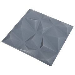 vidaXL 3D-seinäpaneelit 12 kpl 50x50 cm timantinharmaa 3 m² hinta ja tiedot | Sisustuspaneelit | hobbyhall.fi