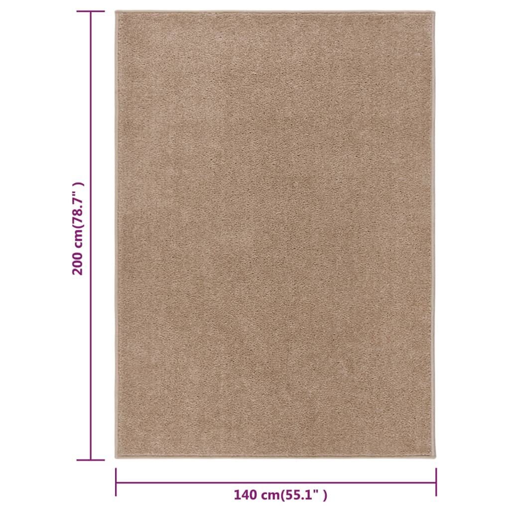 vidaXL Lyhytnukkainen matto 140x200 cm ruskea hinta ja tiedot | Isot matot | hobbyhall.fi