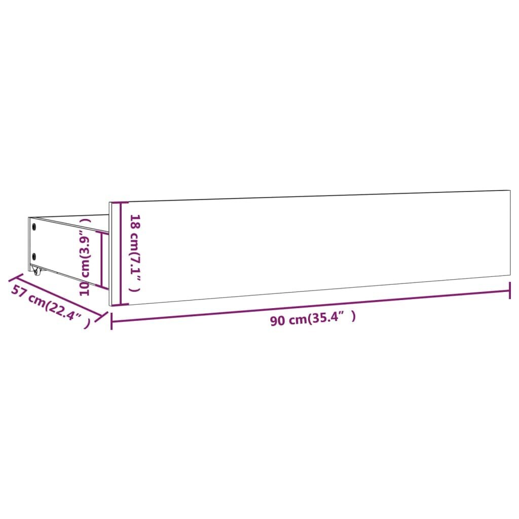 vidaXL Sängynrunko laatikoilla 135x190 cm 4FT6 Double hinta ja tiedot | Sängyt | hobbyhall.fi