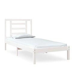 vidaXL Sängynrunko valkoinen täysi puu 75x190 cm 2FT6 Small Single hinta ja tiedot | Sängyt | hobbyhall.fi