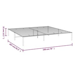 vidaXL Metallinen sängynrunko valkoinen 193x203 cm hinta ja tiedot | Sängyt | hobbyhall.fi