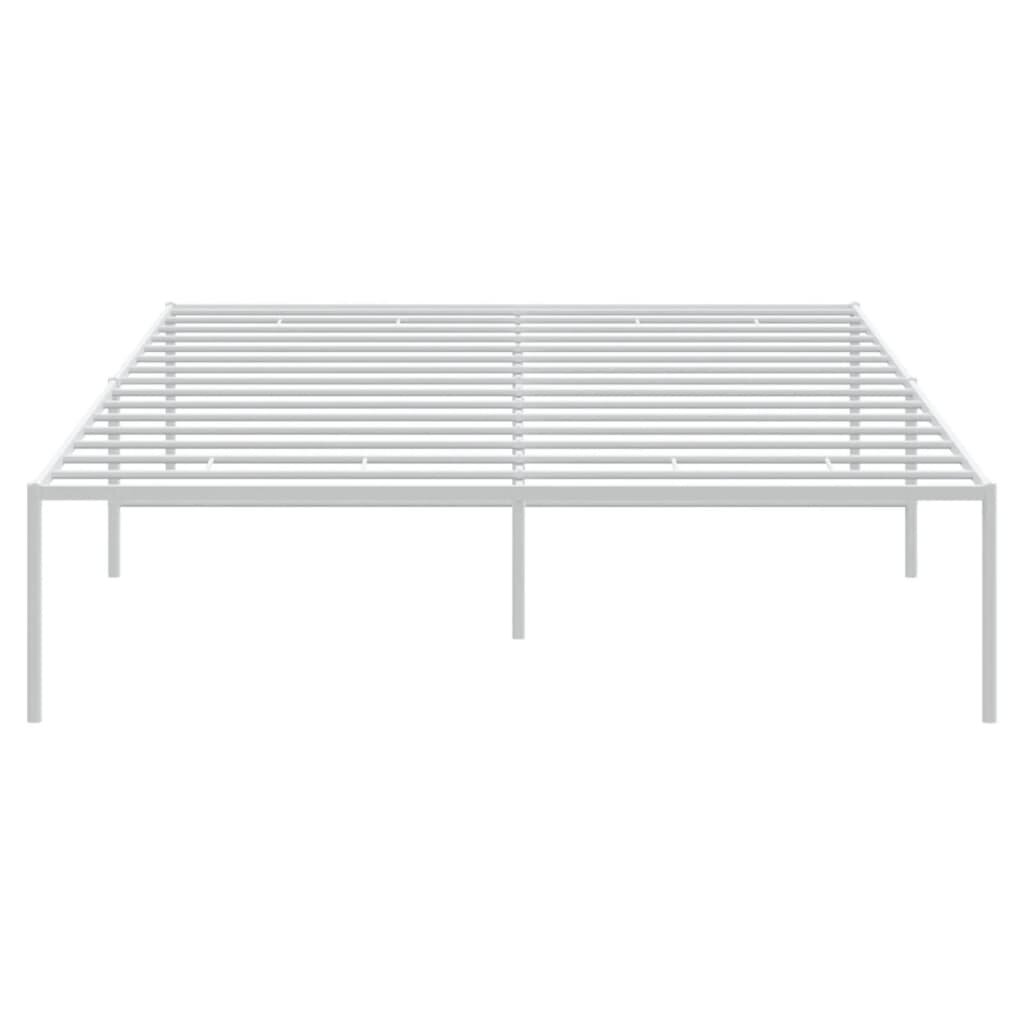 vidaXL Metallinen sängynrunko valkoinen 135x190 cm hinta ja tiedot | Sängyt | hobbyhall.fi