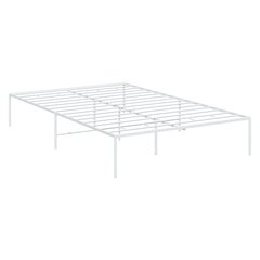 vidaXL Metallinen sängynrunko valkoinen 135x190 cm hinta ja tiedot | Sängyt | hobbyhall.fi