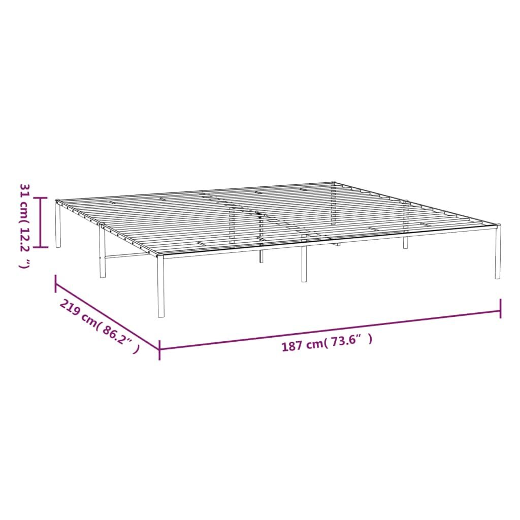 vidaXL Metallinen sängynrunko valkoinen 183x213 cm hinta ja tiedot | Sängyt | hobbyhall.fi