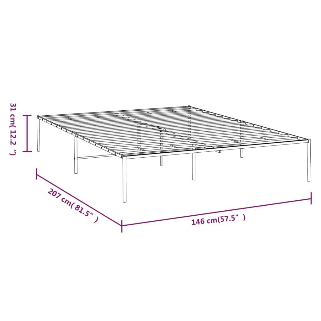 vidaXL Metallinen sängynrunko musta 140x200 cm hinta ja tiedot | Sängyt | hobbyhall.fi