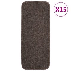 vidaXL Liukumattomat porrasmatot 15 kpl 60x25 cm ruskea suorakaide hinta ja tiedot | Isot matot | hobbyhall.fi