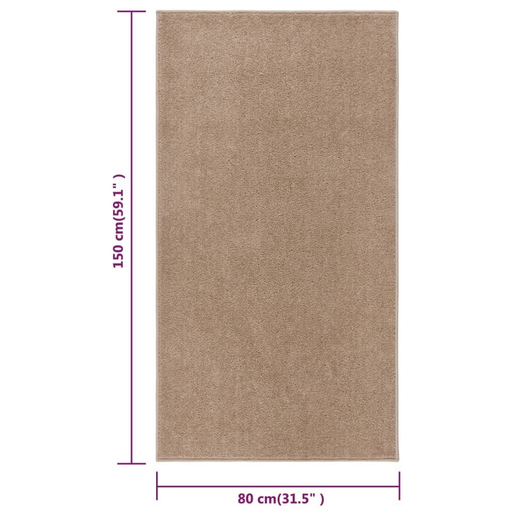 vidaXL Lyhytnukkainen matto 80x150 cm ruskea hinta ja tiedot | Isot matot | hobbyhall.fi