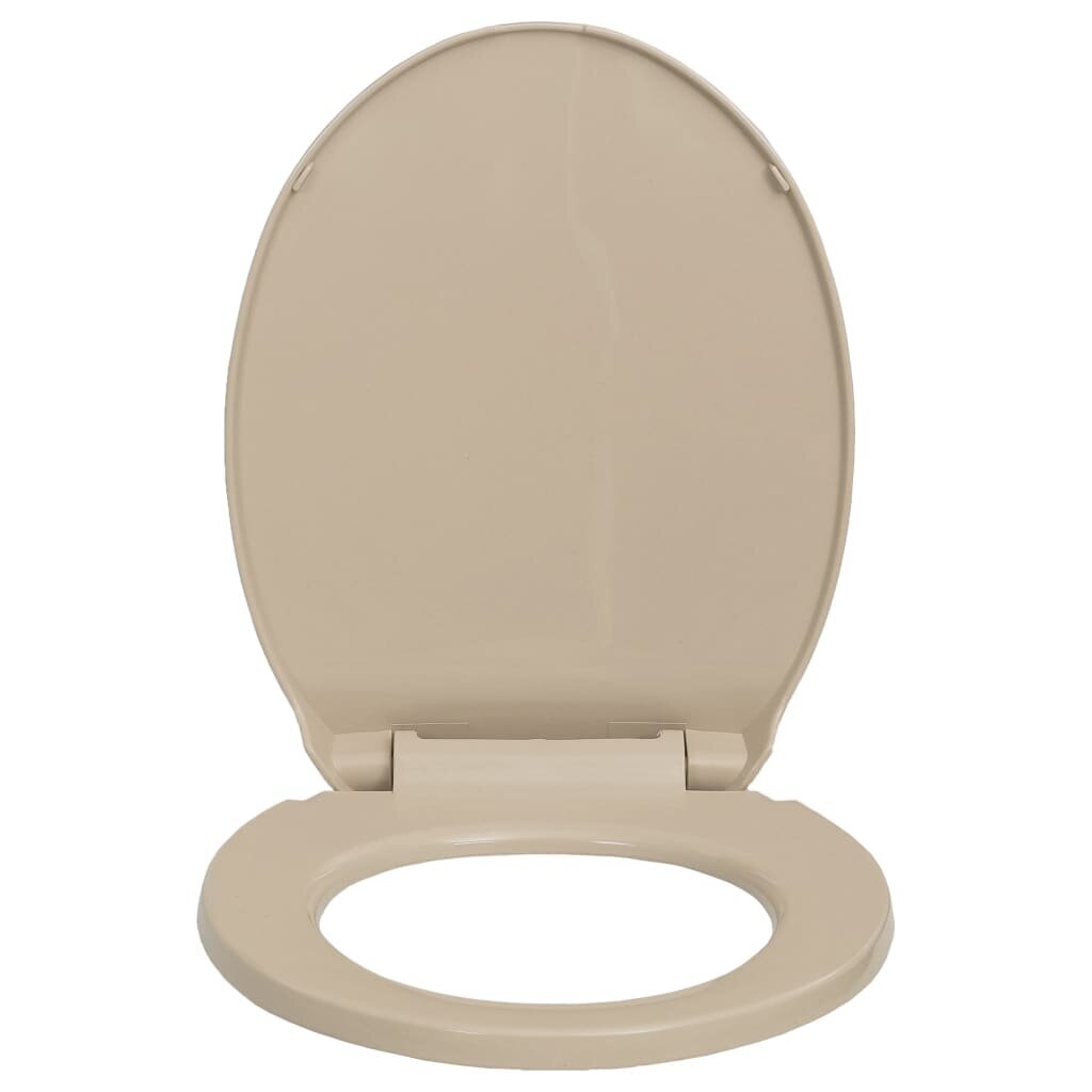 vidaXL WC-istuin pehmeästi sulkeutuva pikakiinnitys beige soikea hinta ja tiedot | WC-istuimen lisätarvikkeet | hobbyhall.fi