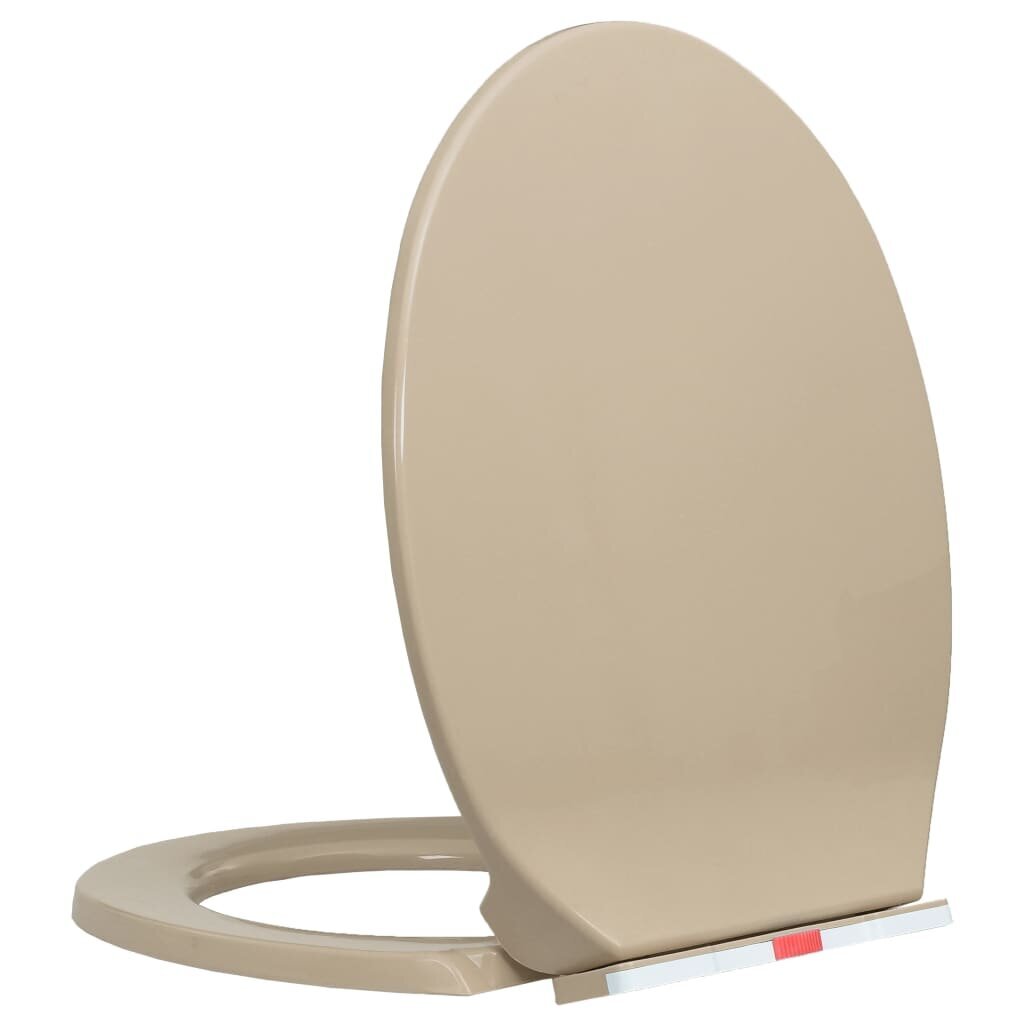 vidaXL WC-istuin pehmeästi sulkeutuva pikakiinnitys beige soikea hinta ja tiedot | WC-istuimen lisätarvikkeet | hobbyhall.fi