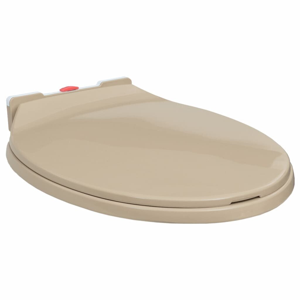 vidaXL WC-istuin pehmeästi sulkeutuva pikakiinnitys beige soikea hinta ja tiedot | WC-istuimen lisätarvikkeet | hobbyhall.fi