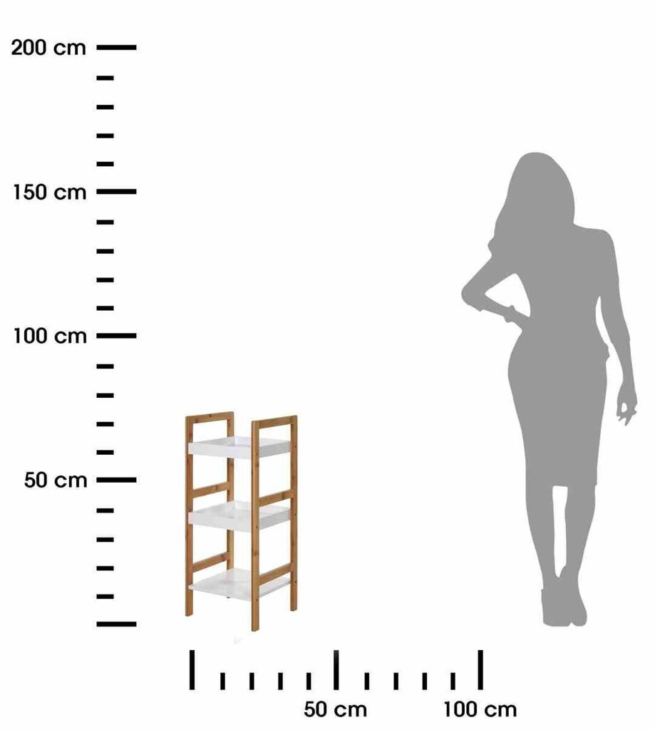 Kolmikerroksinen hylly, valkoinen hinta ja tiedot | Hyllyt | hobbyhall.fi