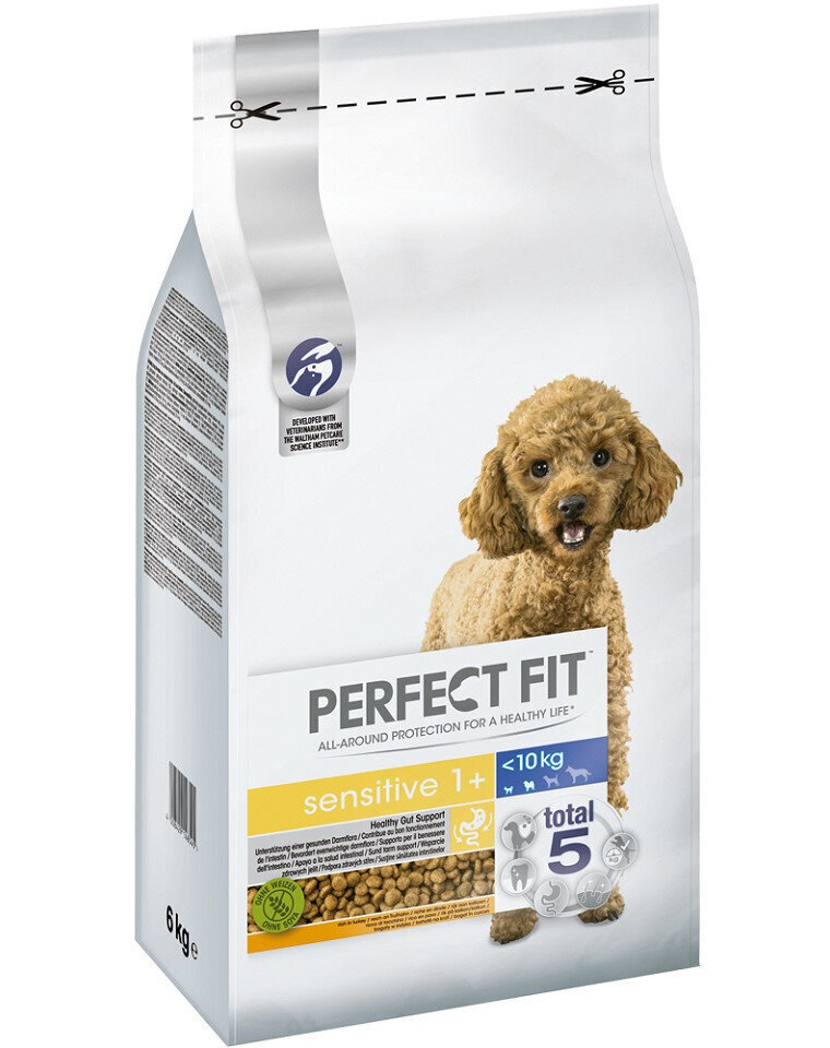 Perfect Fit Sensitive 1+ Kalkkunaa, pienirotuiselle koiralle, 6 kg hinta ja tiedot | Koiran kuivaruoka | hobbyhall.fi