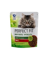 Perfect Fit Natural Vitality 1+ kissanruoka naudanlihaa ja kanaa, 6x650 g hinta ja tiedot | Kissan kuivaruoka | hobbyhall.fi