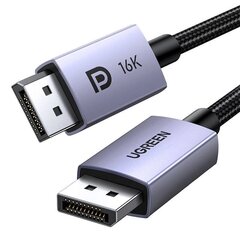 Ugreen DP118 DisplayPort 2.1 cable 2m - gray hinta ja tiedot | Kaapelit ja adapterit | hobbyhall.fi