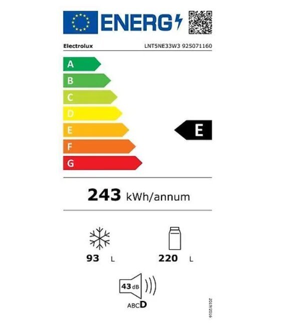 Electrolux LNT5NE33W3 hinta ja tiedot | Jääkaapit | hobbyhall.fi