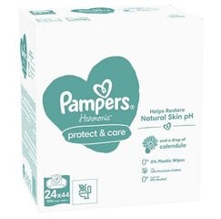 Pampers Harmonie Protect & Care kosteat vauvapyyhkeet, 24 pakettia hinta ja tiedot | Vauvojen kosteuspyyhkeet | hobbyhall.fi