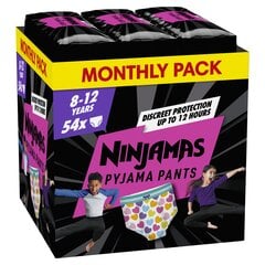 Pampers Ninjamas Heart Pyjamahousut, 54 kpl, 27-43 kg hinta ja tiedot | Vaipat | hobbyhall.fi