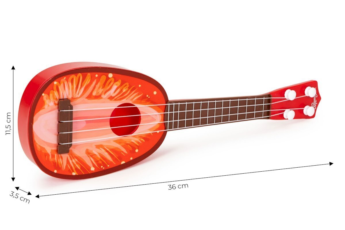 Ukulelekitara lapsille, 4-kielinen, punainen hinta ja tiedot | Kehittävät lelut | hobbyhall.fi