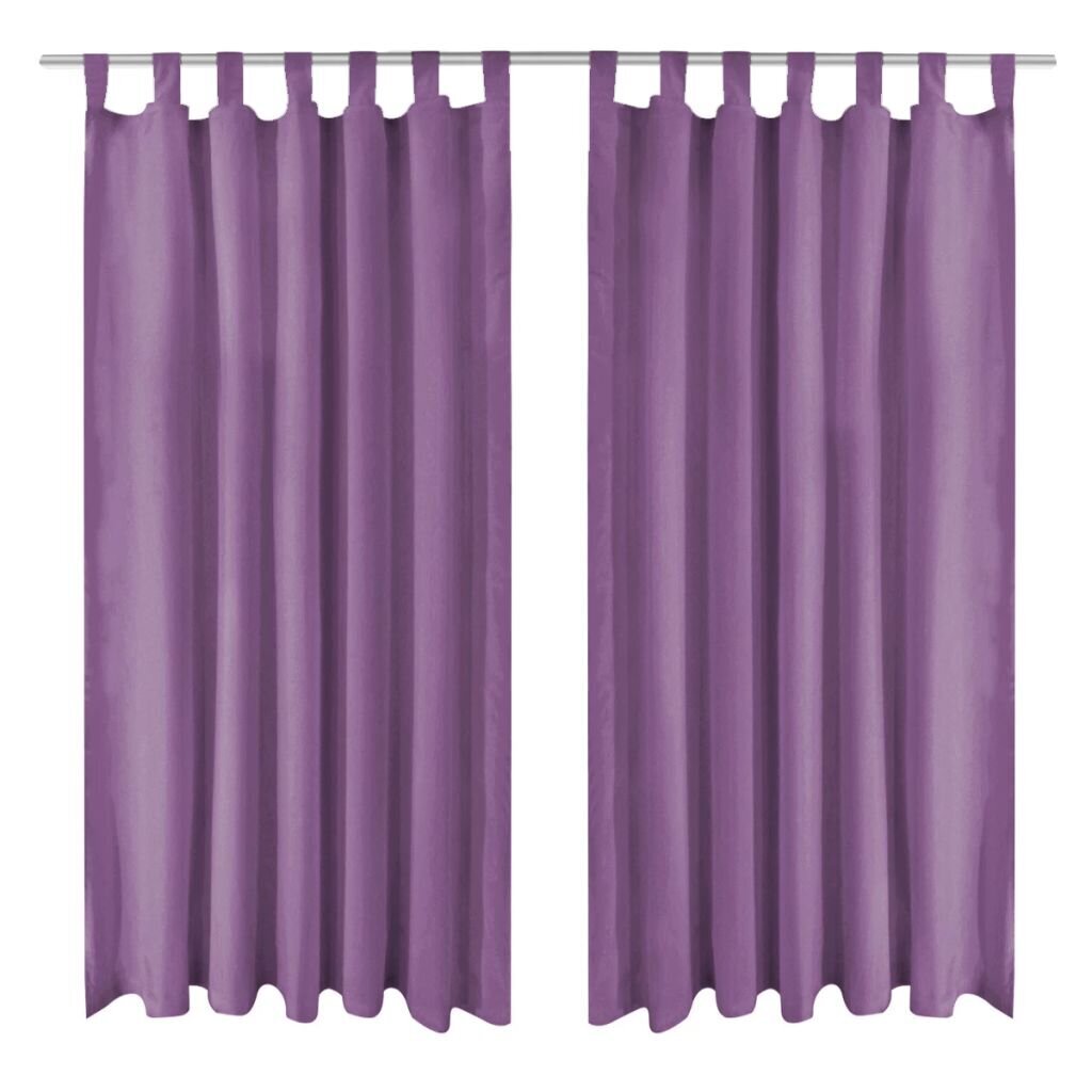 vidaXL Mikro-satiiniverhot silmukoilla 2 kpl 140x245 cm Violetti hinta ja tiedot | Verhot | hobbyhall.fi