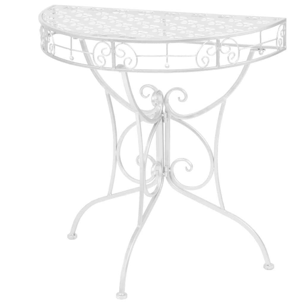 vidaXL Sivupöytä vintagetyyli puoliympyrä metalli 72x36x74 cm hopea hinta ja tiedot | Sohvapöydät | hobbyhall.fi