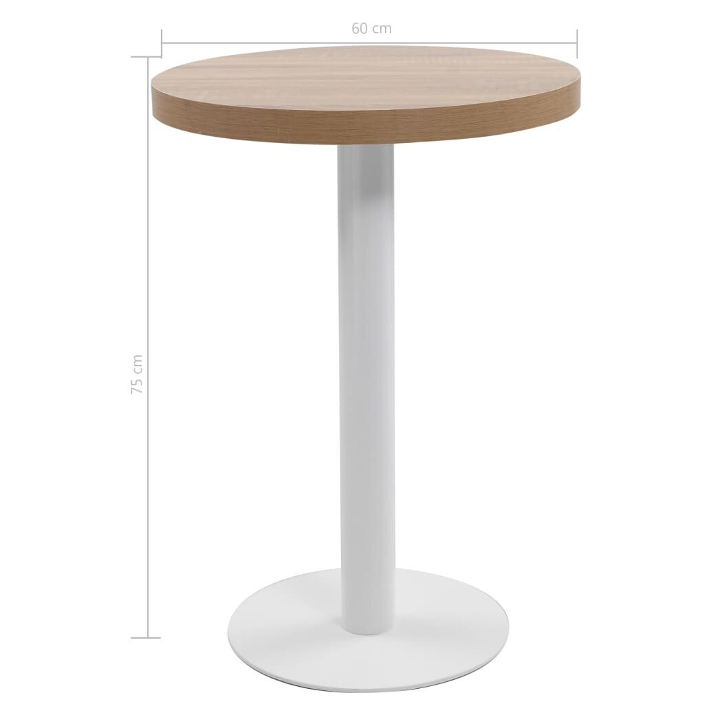 vidaXL Bistropöytä vaaleanruskea 60 cm MDF hinta ja tiedot | Ruokapöydät | hobbyhall.fi