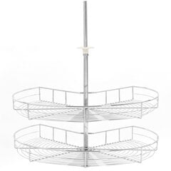 vidaXL 2-kerroksinen keittiön ritilähylly hopea 270° 71x71x80 cm hinta ja tiedot | Keittiövälineet | hobbyhall.fi