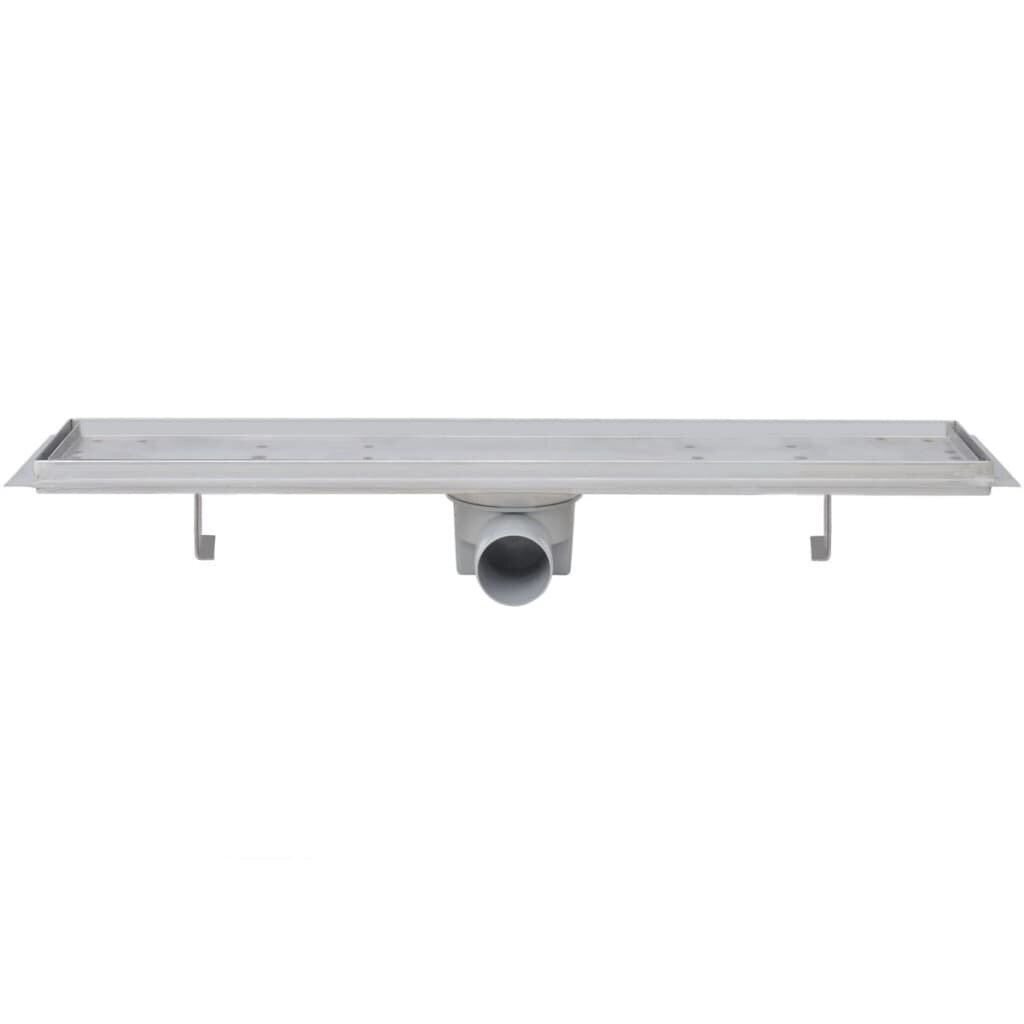 vidaXL Lineaarinen suihkukaivo 2 kpl 630x140 mm ruostumaton teräs hinta ja tiedot | Lattiakaivot | hobbyhall.fi