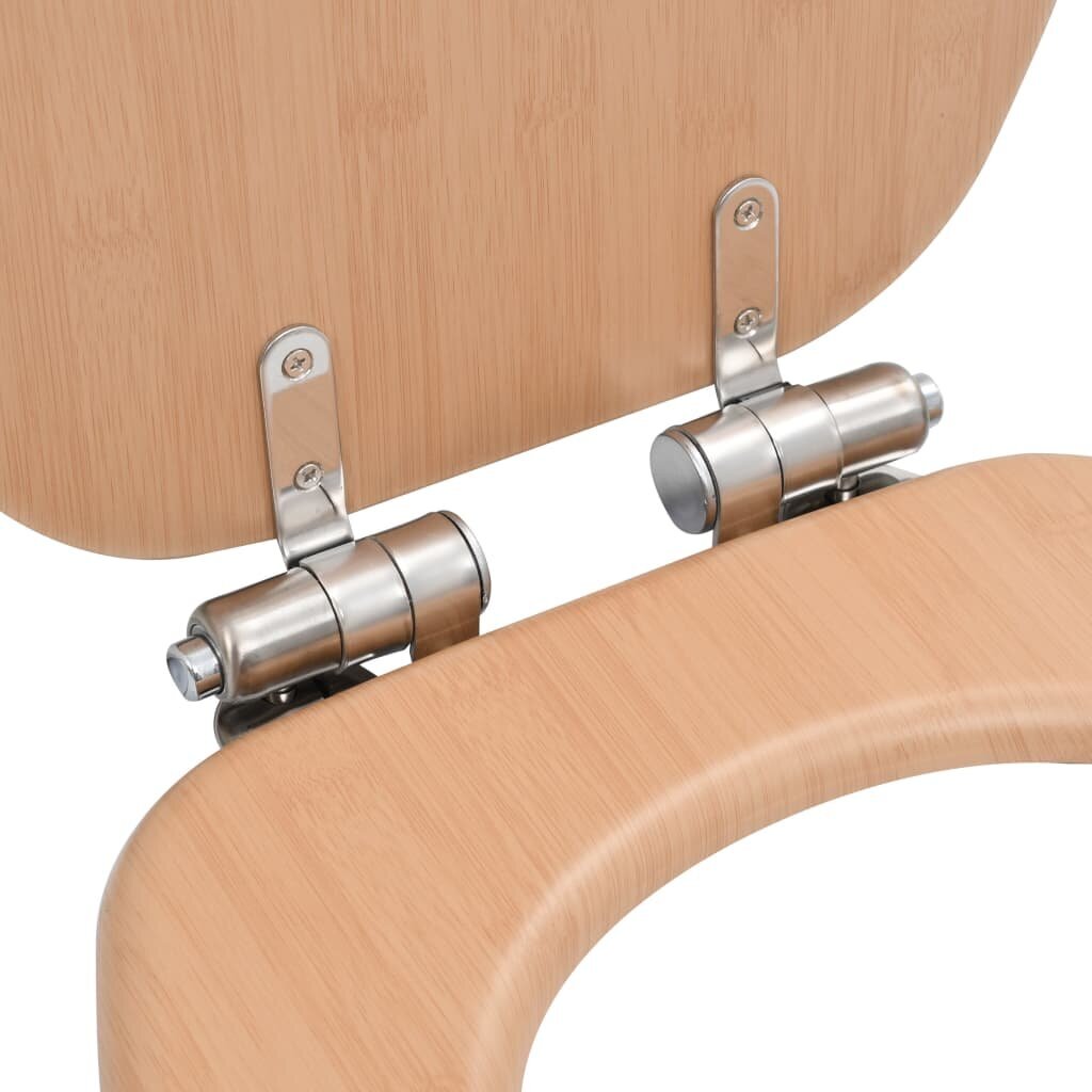 vidaXL WC-istuin 2 kpl soft close kansilla MDF bambukuosi hinta ja tiedot | WC-istuimen lisätarvikkeet | hobbyhall.fi