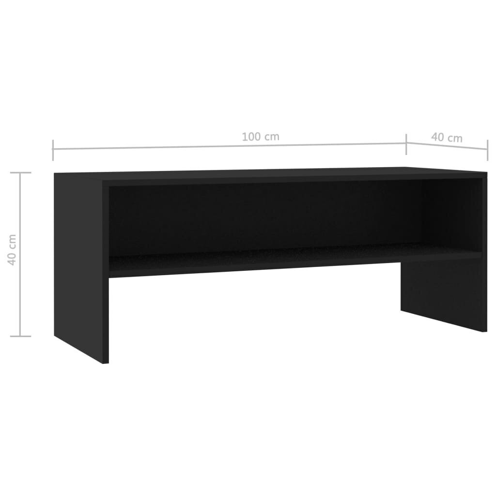 vidaXL TV-taso musta 100x40x40 cm lastulevy hinta ja tiedot | TV-tasot | hobbyhall.fi