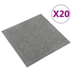 vidaXL Tekstiililaatta 20 kpl 5 m² 50x50 cm harmaa hinta ja tiedot | Isot matot | hobbyhall.fi