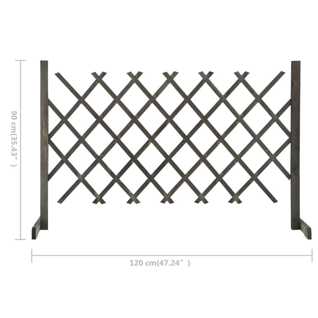 vidaXL Puutarhan säleikköaita harmaa 120x90 cm täysi kuusi hinta ja tiedot | Aidat ja tarvikkeet | hobbyhall.fi