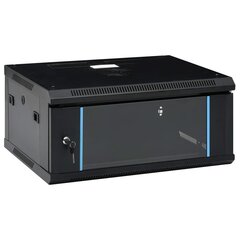 vidaXL 4U Seinäkiinnitettävä verkkolaitekaappi 19" IP20 600x450x285 mm hinta ja tiedot | Kassakaapit | hobbyhall.fi