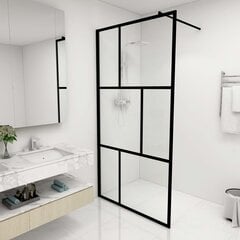 vidaXL Walk-in suihkuseinä karkaistu lasi musta 100x195 cm hinta ja tiedot | Suihkuseinät ja -ovet | hobbyhall.fi