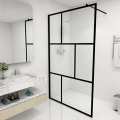 vidaXL Walk-in suihkuseinä karkaistu lasi musta 115x195 cm hinta ja tiedot | Suihkuseinät ja -ovet | hobbyhall.fi
