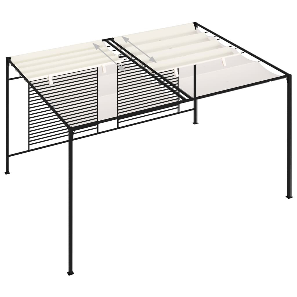 vidaXL Huvimaja sisäänvedettävä katto 3x4x2,3 m kerma 180 g/m² hinta ja tiedot | Puutarhapaviljongit | hobbyhall.fi